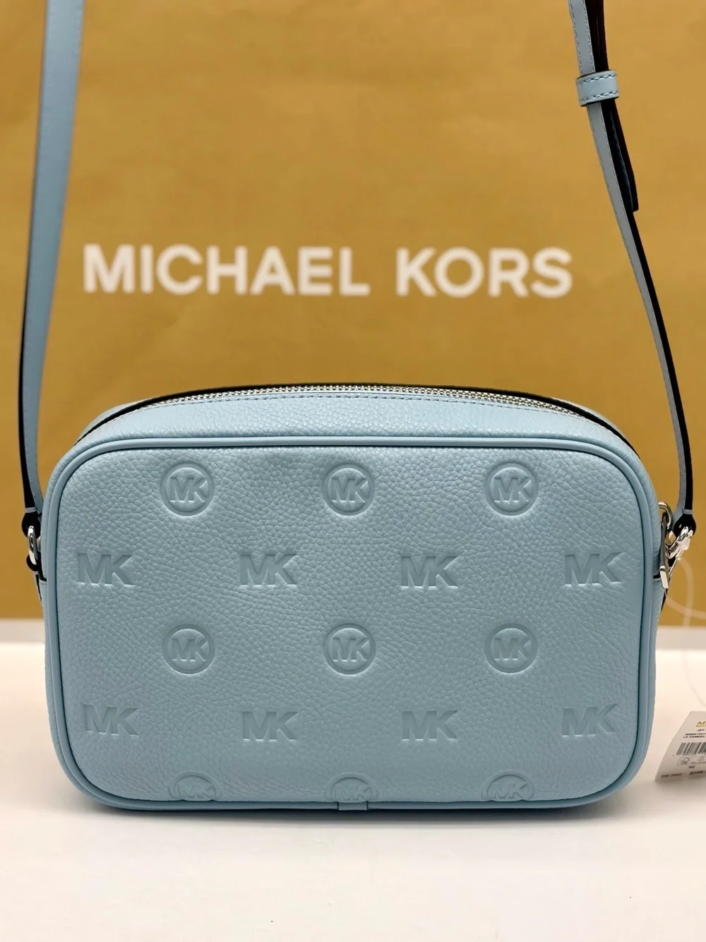 Michael Kors Jet Set Travel Large Logo Debossed Camera Crossbody Bag